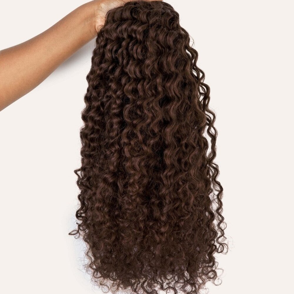 NEW NEVER WORN Bebonia Chocolate Brown Ringlet Clip-In Hair Extensions 110g